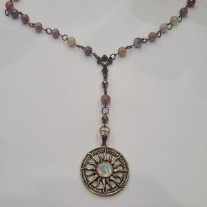 Sunstone Y Necklace